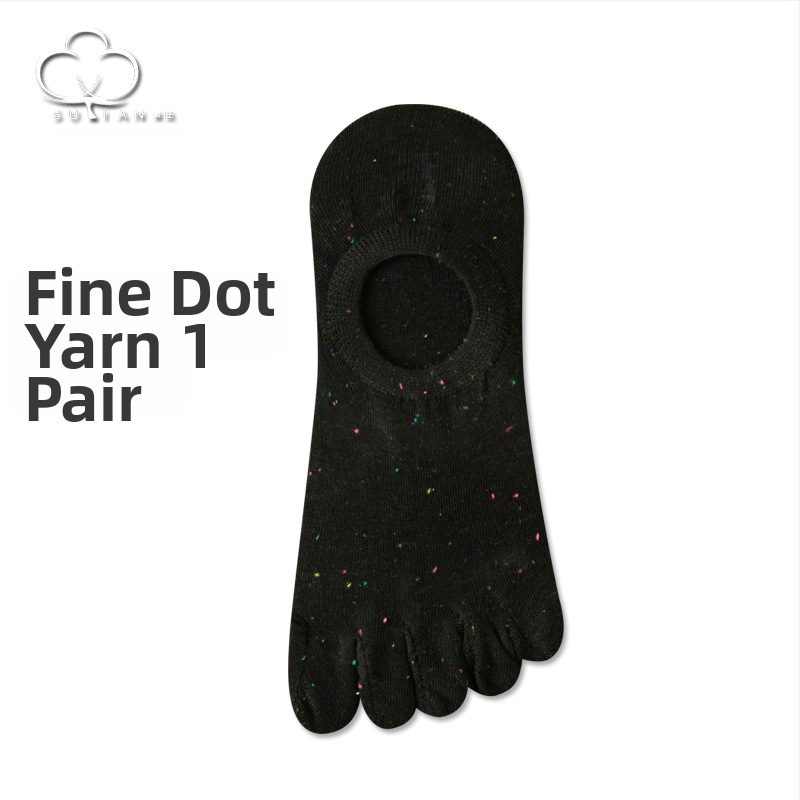 Taškuotos siūlų penkių pirštų kojinės Moteriškos vasarinės plonos kojinės Moteriškos valties formos kojinės Seklios burnos nematomos kojinės Japoniško stiliaus mielos medvilninės kojinės su pirštais