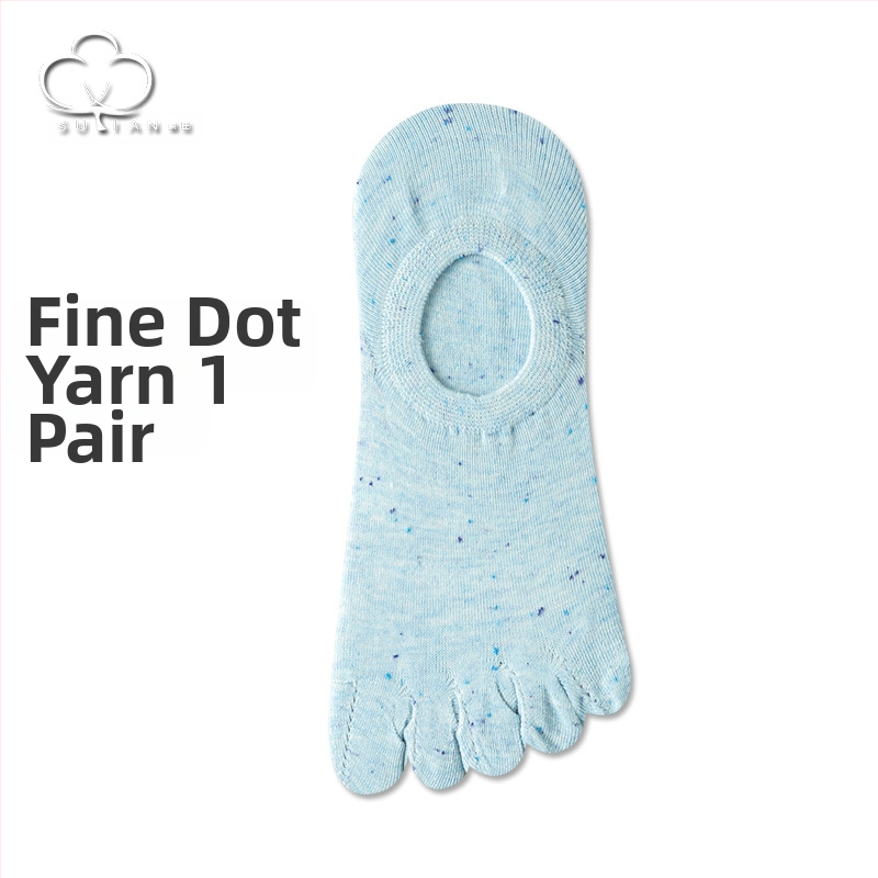 Taškuotos siūlų penkių pirštų kojinės Moteriškos vasarinės plonos kojinės Moteriškos valties formos kojinės Seklios burnos nematomos kojinės Japoniško stiliaus mielos medvilninės kojinės su pirštais