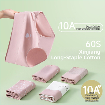 Piiriülene suur suurus 10A klassi antibakteriaalne aluspesu tüdrukutele, trükitud Euroopa ja Ameerika kõrge vöökohaga, kõhu kontrolli all hoidmiseks, paksudele tüdrukutele, õmblusteta puhas puuvill