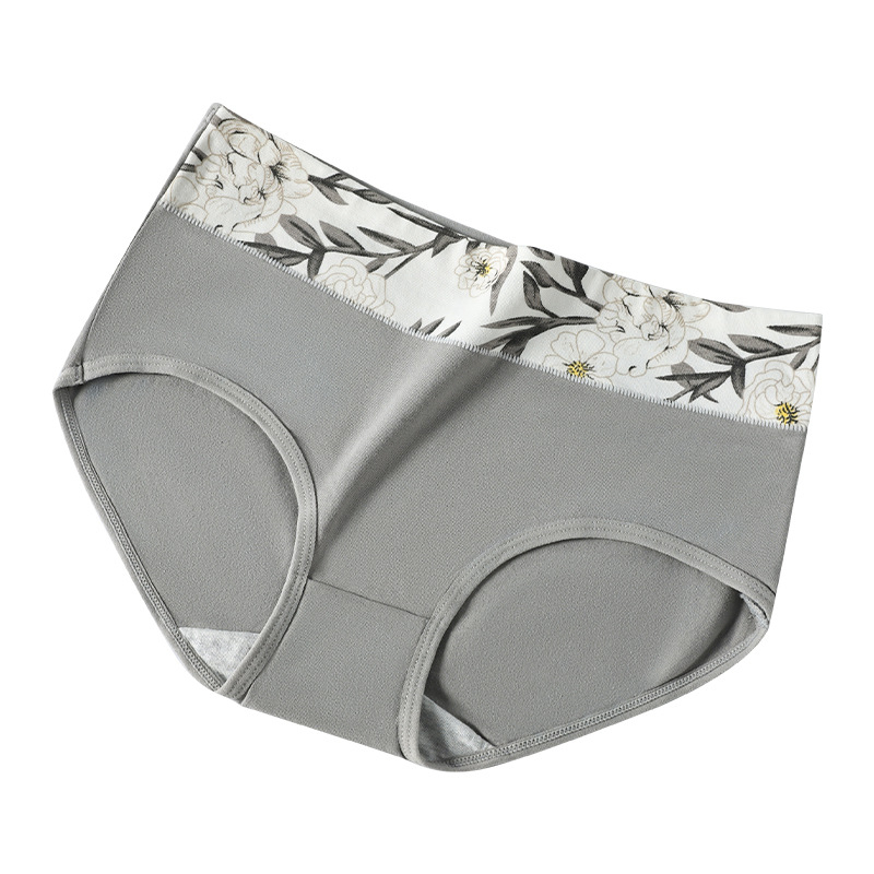 Piiriülene suur suurus 10A klassi antibakteriaalne aluspesu tüdrukutele, trükitud Euroopa ja Ameerika kõrge vöökohaga, kõhu kontrolli all hoidmiseks, paksudele tüdrukutele, õmblusteta puhas puuvill