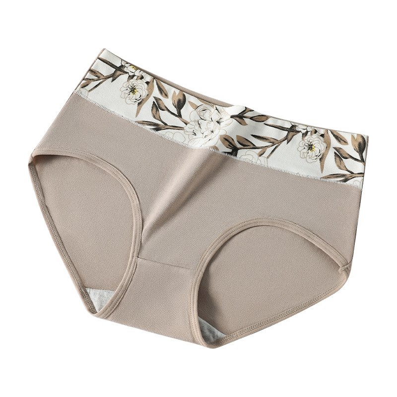 Piiriülene suur suurus 10A klassi antibakteriaalne aluspesu tüdrukutele, trükitud Euroopa ja Ameerika kõrge vöökohaga, kõhu kontrolli all hoidmiseks, paksudele tüdrukutele, õmblusteta puhas puuvill