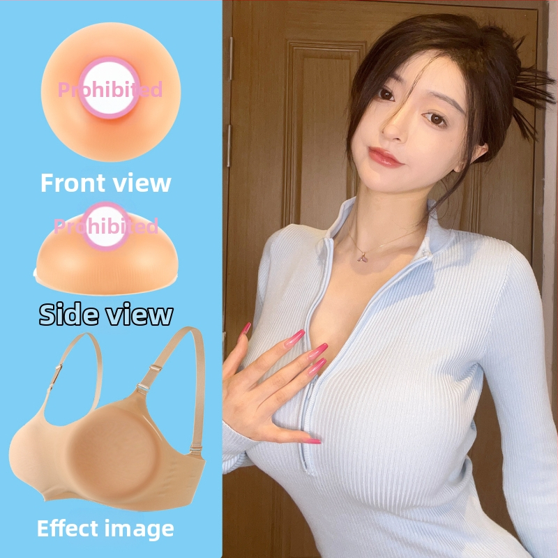 Speciali protezinė liemenėlė krūtų implantams įtvirtinti, realistiškos moteriškos netikros krūtys, itin didelis krūtinės artefaktas, „Cosplay“ silikoninis puskamuolys
