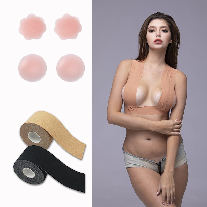 Többfunkciós láthatatlan mellemelő kötés, mellkasi rugalmas szövet viselési módszer szalag, Amazon