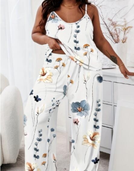 Vanjska trgovina prekogranična 2023. Novo pismo pidžama kratkih rukava + dvodijelno odijelo s leopard printom