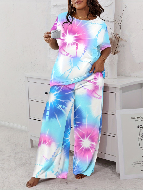 Vanjska trgovina prekogranična 2023. Novo pismo pidžama kratkih rukava + dvodijelno odijelo s leopard printom