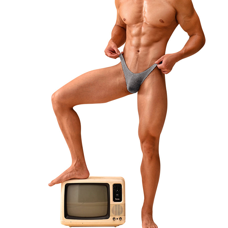 ADANNU tiesioginės transliacijos specialios briaunuotos sportinės kelnaitės, didelė krepšys, žemas juosmuo, seksualūs vyriški apatiniai AD7112