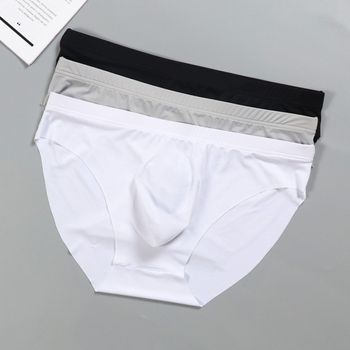 Τρισδιάστατα οπτικά λεπτά σλιπ από μετάξι πάγου, καλοκαιρινά, διαφανή, εξαιρετικά λεπτά, αναπνεύσιμα σορτς χωρίς ραφές, κοκέτα ανδρικά εσώρουχα