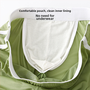 „Zhongshan“ apatiniai vyriški „Aro“ kelnės, vasarinės, ledo šilko, itin ploni, tinkliniai, sportiniai apatiniai, vyriški laisvi namų šortai.