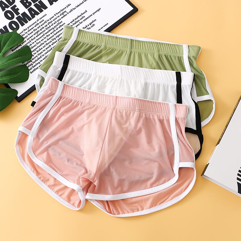 Zhongshan Lenjerie intimă pentru bărbați Aro Pantaloni de vară din mătase de gheață Ultra-subțire Plasă Sport Lenjerie intimă pentru bărbați Pantaloni scurți de casă lejeri pentru bărbați