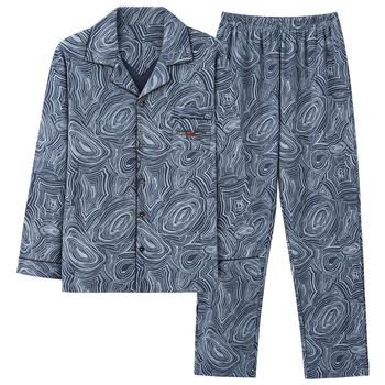 Didmeninė prekyba vyriškomis pavasario ir rudens medvilninėmis ilgomis rankovėmis, kurias galima dėvėti lauke, plius dydžio vyriškas plonas namų kostiumas rudeniui ir žiemai.