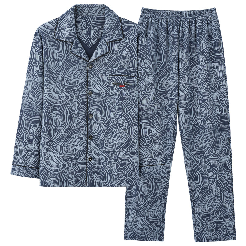 Didmeninė prekyba vyriškomis pavasario ir rudens medvilninėmis ilgomis rankovėmis, kurias galima dėvėti lauke, plius dydžio vyriškas plonas namų kostiumas rudeniui ir žiemai.