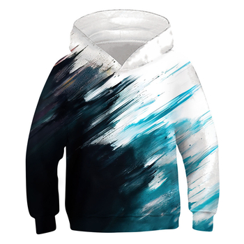 Трансгранични горещо продавани мъжки и дамски суитчъри с дълъг ръкав с дигитален трансферен печат със смесени шарки и свободни суитчъри с качулка