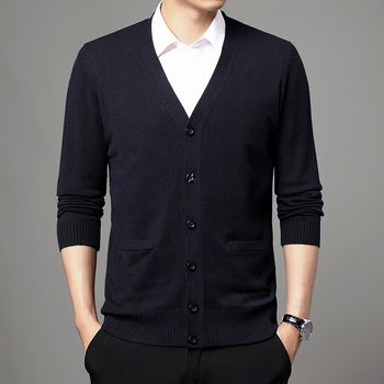 Debeli pleteni kardigan za muški jesensko-zimski model 2023., ležeran pulover u korejskom stilu, muški trendi, svestrani top