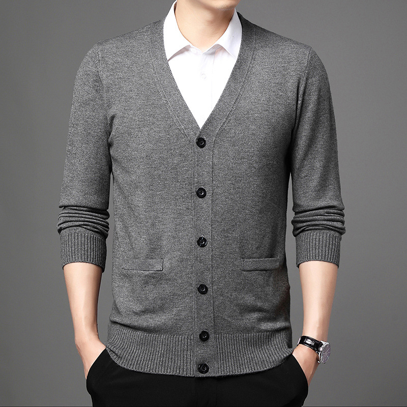 Debeli pleteni kardigan za muški jesensko-zimski model 2023., ležeran pulover u korejskom stilu, muški trendi, svestrani top