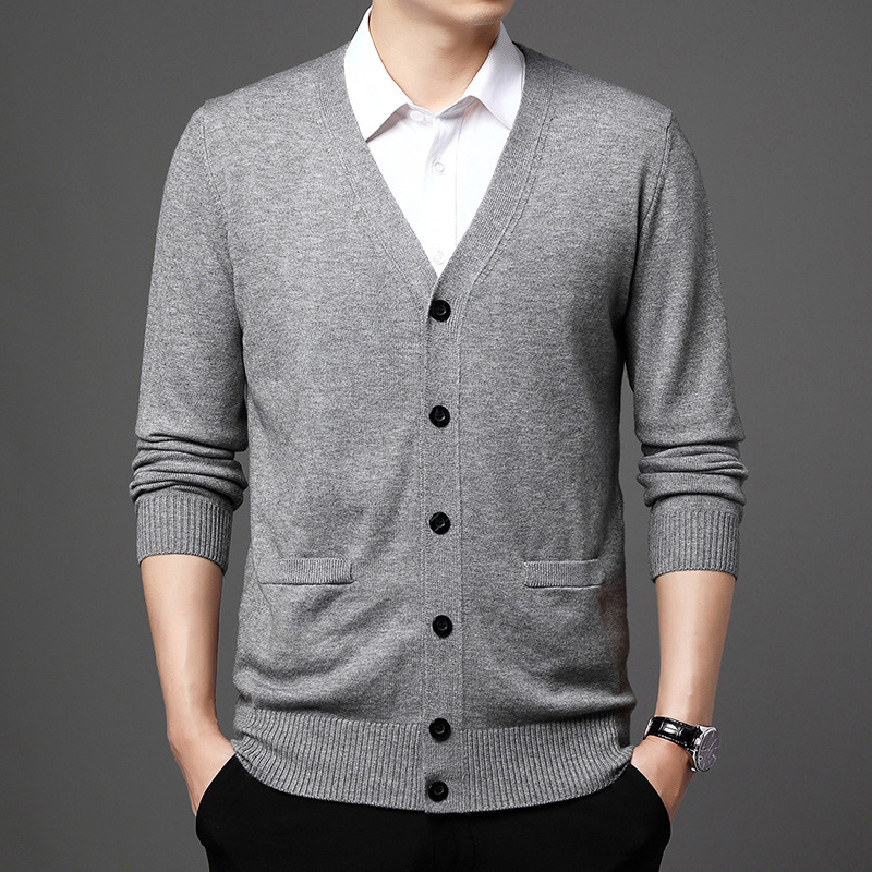 Debeli pleteni kardigan za muški jesensko-zimski model 2023., ležeran pulover u korejskom stilu, muški trendi, svestrani top