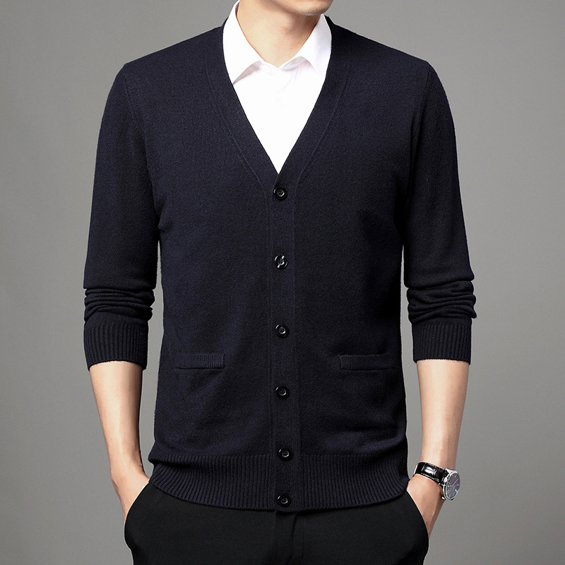 Debeli pleteni kardigan za muški jesensko-zimski model 2023., ležeran pulover u korejskom stilu, muški trendi, svestrani top