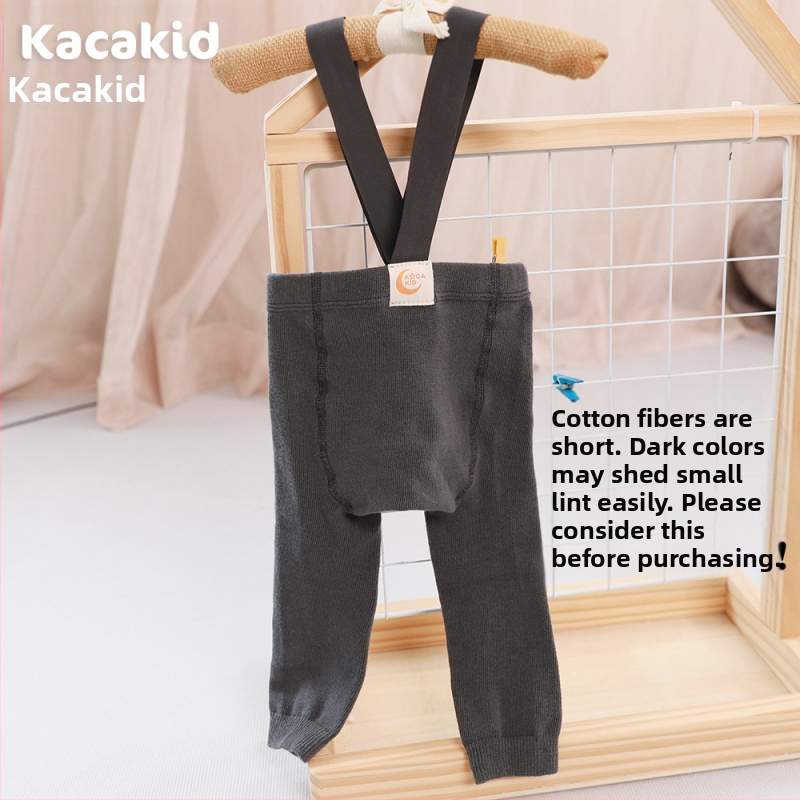 Prísny výber jarných a jesenných detských pančuchových nohavíc s vysokým pásom, chráničov brucha, popruhových nohavíc, jednofarebných legín