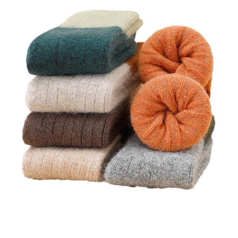 Șosete de cașmir pentru copii, șosete de iarnă îngroșate și calde pentru băieți și fete, șosete cu blană de iepure căptușite cu fleece, șosete pentru copii, șosete de lână pentru bebeluși, toamna și iarna