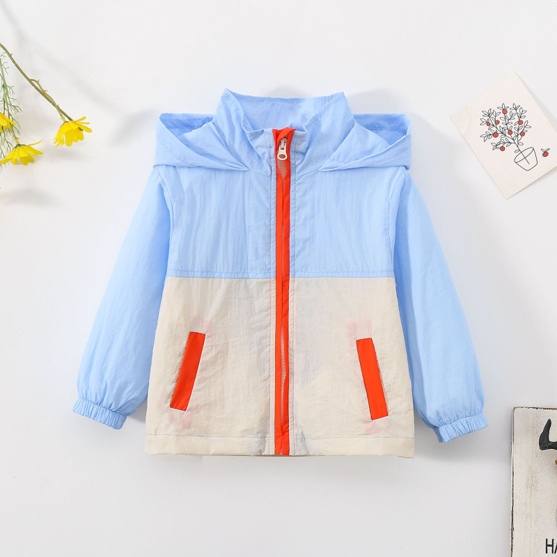 Proljetni i ljetni novi stil za malu i srednju djecu, dječake i djevojčice, lagana jakna s kapuljačom, ležerna, zapadnjački stil, jednostavna dječja svestrana vjetrovka