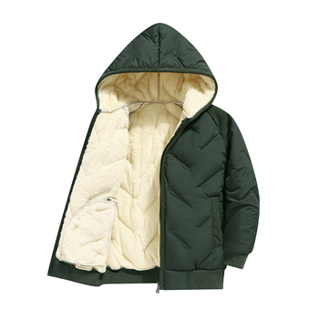 Nova dječja jednodijelna jakna s pamučnom podstavom za dječake i djevojčice, zimska topla reljefna jakna od janjeće kože s kapuljačom i pamučnom podstavom za srednju i veliku djecu