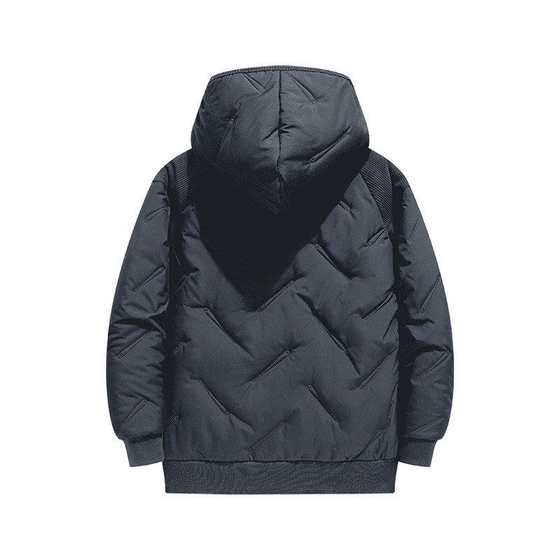 Nova dječja jednodijelna jakna s pamučnom podstavom za dječake i djevojčice, zimska topla reljefna jakna od janjeće kože s kapuljačom i pamučnom podstavom za srednju i veliku djecu