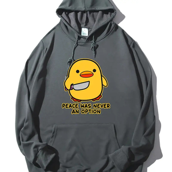 Tricou bărbătesc cu mânecă lungă, model galben cu rață și cuțit