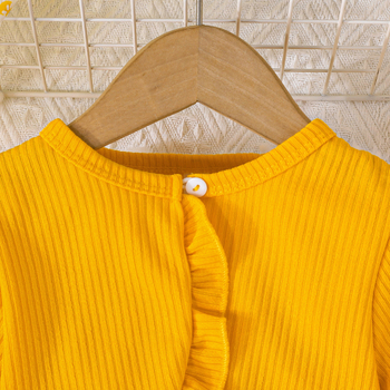 Αποκλειστική Διασυνοριακή Προμήθεια - Σετ Φόρεμα για Κορίτσια, Μονόχρωμο Μπλούζα + Διακοσμητική Φούστα με Φιόγκο και Λουλούδια