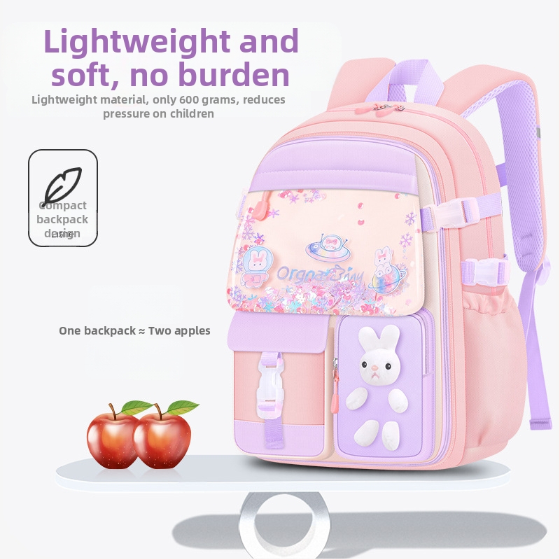 Нова ученическа чанта за начално училище за момичета, чанта на едро с пясък, голям капацитет, водоотблъскваща, с множество джобове, детска раница за ученически принадлежности