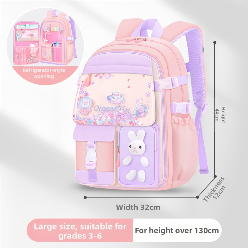 Нова ученическа чанта за начално училище за момичета, чанта на едро с пясък, голям капацитет, водоотблъскваща, с множество джобове, детска раница за ученически принадлежности