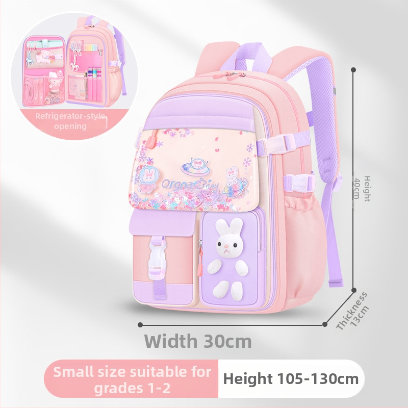 Нова ученическа чанта за начално училище за момичета, чанта на едро с пясък, голям капацитет, водоотблъскваща, с множество джобове, детска раница за ученически принадлежности