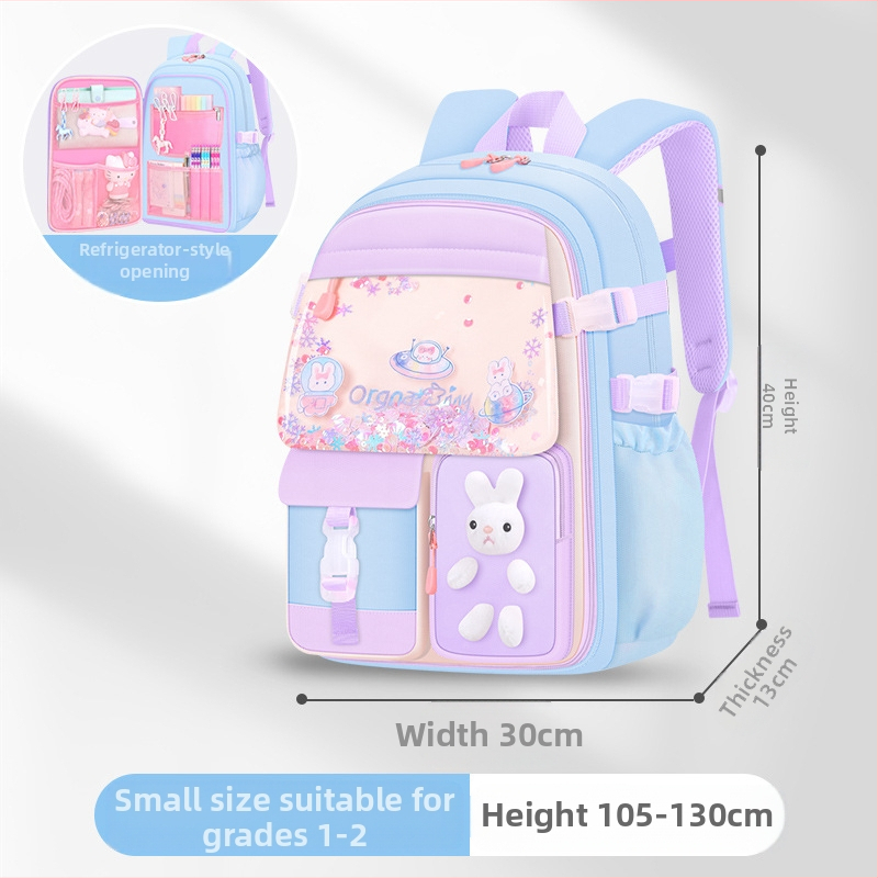 Нова ученическа чанта за начално училище за момичета, чанта на едро с пясък, голям капацитет, водоотблъскваща, с множество джобове, детска раница за ученически принадлежности