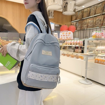 Jaapani stiilis Instagrami stiilis lilleline koolikott, naiste kerge keskkooliõpilaste seljakott, kunstiline Mori stiilis tüdrukute vaba aja reisikott