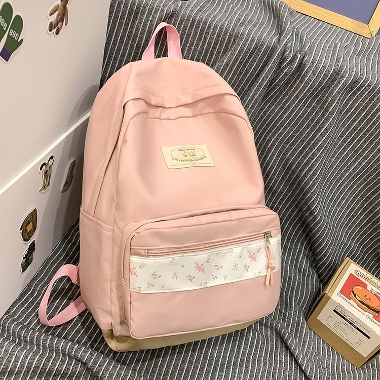 Jaapani stiilis Instagrami stiilis lilleline koolikott, naiste kerge keskkooliõpilaste seljakott, kunstiline Mori stiilis tüdrukute vaba aja reisikott