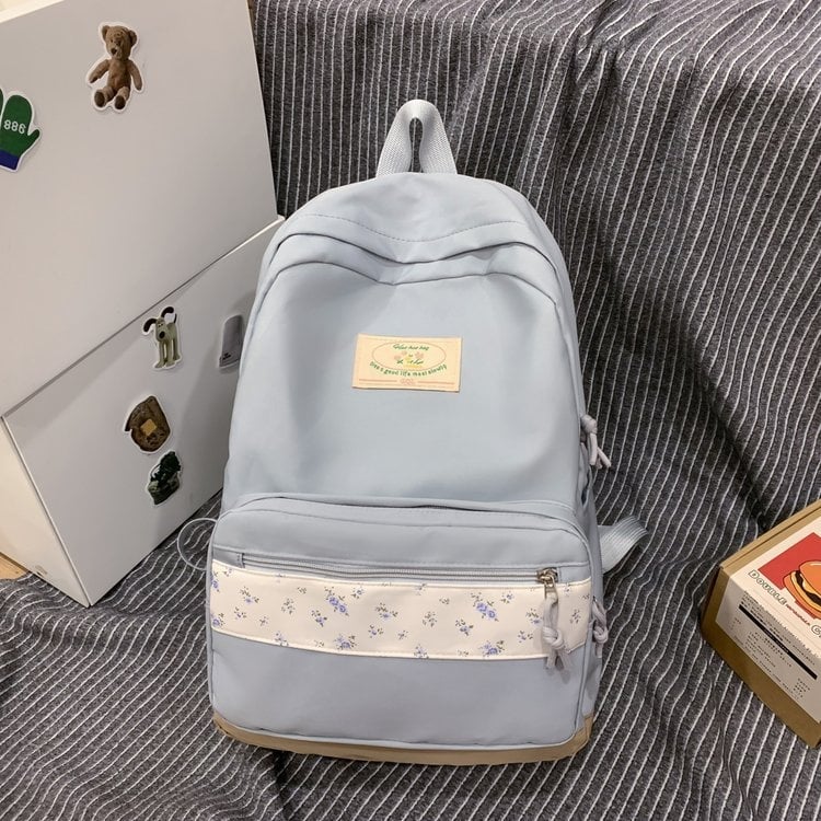 Jaapani stiilis Instagrami stiilis lilleline koolikott, naiste kerge keskkooliõpilaste seljakott, kunstiline Mori stiilis tüdrukute vaba aja reisikott