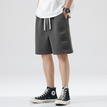 Hansca2024 Ljetne nove teške sportske kratke hlače za muškarce, široke, moderne, ležerne, košarkaške, crne, petčetvrtinske hlače za muškarce