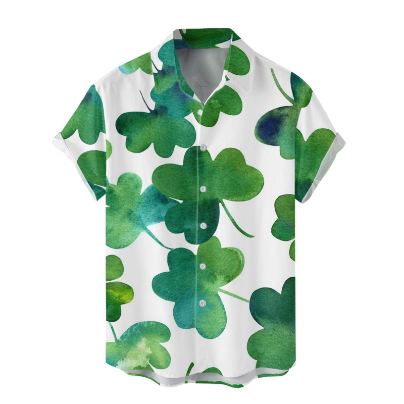 2025 Tricou de vară pentru bărbați, imprimare 3D, modă casual, seria verde, cămașă cu mânecă scurtă, vrac