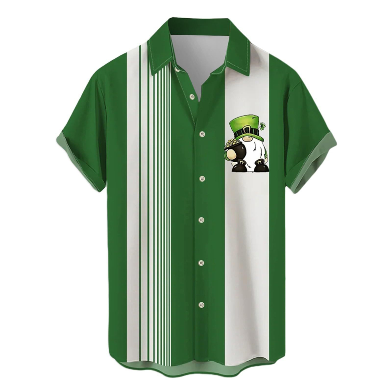 2025 Tricou de vară pentru bărbați, imprimare 3D, modă casual, seria verde, cămașă cu mânecă scurtă, vrac