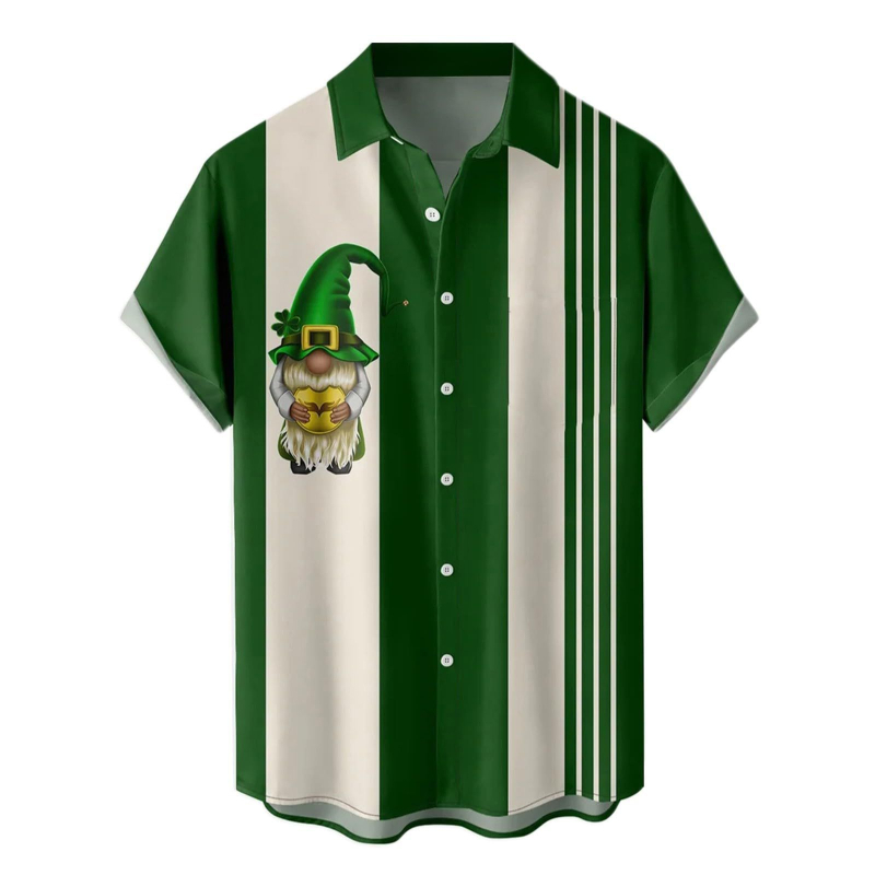 2025 Tricou de vară pentru bărbați, imprimare 3D, modă casual, seria verde, cămașă cu mânecă scurtă, vrac