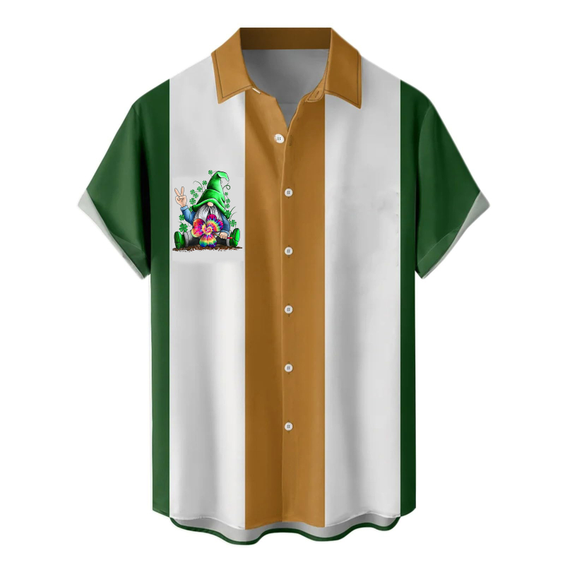 2025 Tricou de vară pentru bărbați, imprimare 3D, modă casual, seria verde, cămașă cu mânecă scurtă, vrac