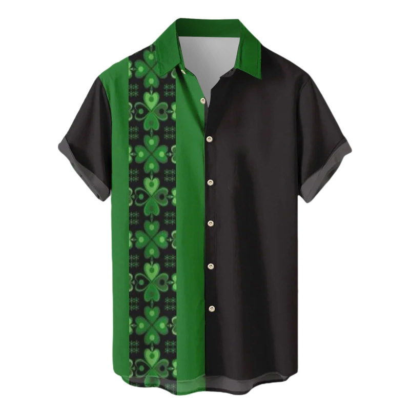 2025 Tricou de vară pentru bărbați, imprimare 3D, modă casual, seria verde, cămașă cu mânecă scurtă, vrac