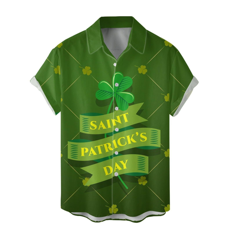 2025 Tricou de vară pentru bărbați, imprimare 3D, modă casual, seria verde, cămașă cu mânecă scurtă, vrac