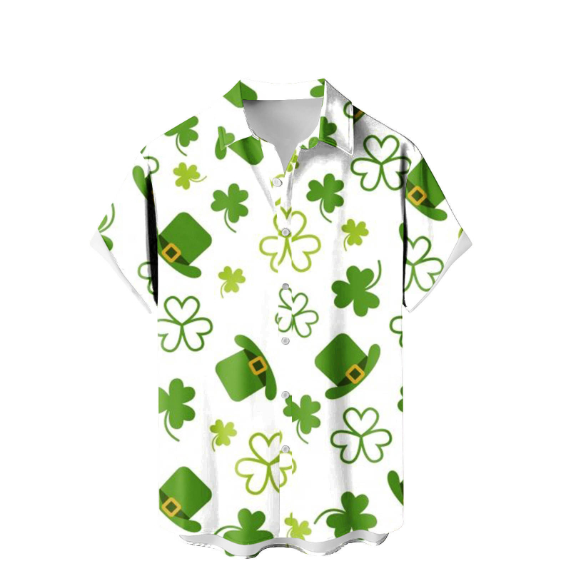 2025 Tricou de vară pentru bărbați, imprimare 3D, modă casual, seria verde, cămașă cu mânecă scurtă, vrac