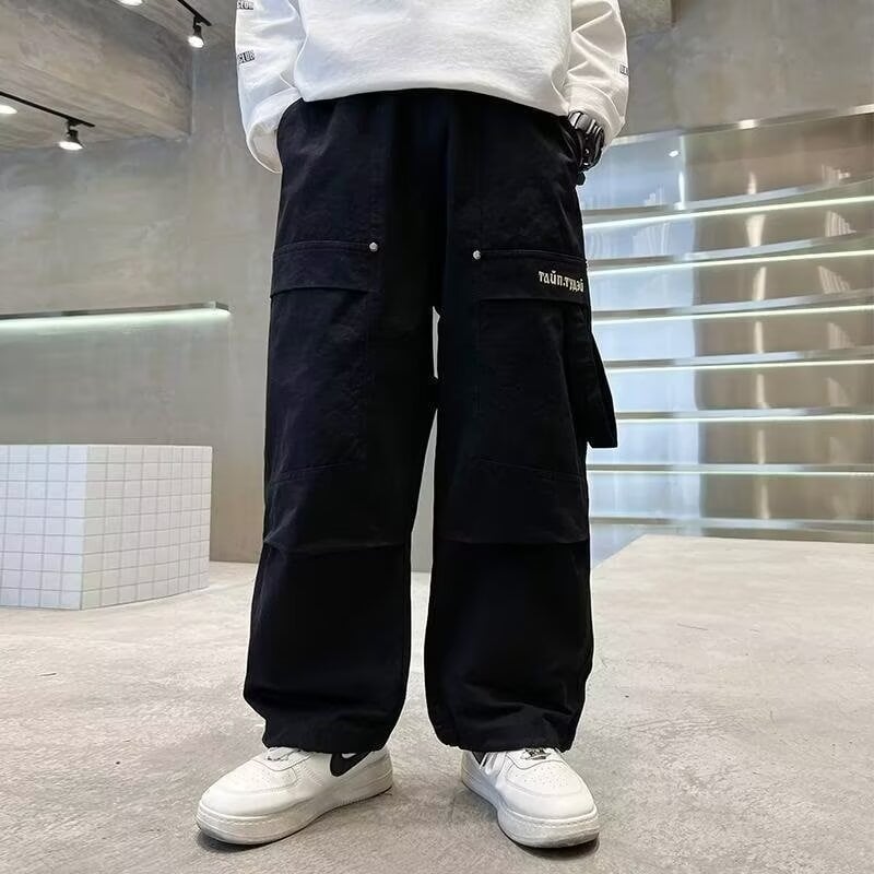 Salopete pentru copii, pantaloni largi de primăvară și vară, pantaloni casual frumoși din bumbac 2025, pantaloni de primăvară pentru copii de mărime medie și mare, subțiri