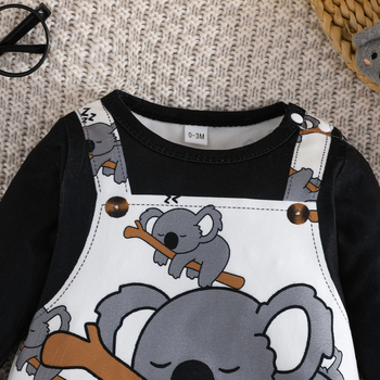 Διασυνοριακή ειδική ανοιξιάτικη και φθινοπωρινή ολόσωμη φόρμα δύο τεμαχίων με ψεύτικο σχέδιο κοάλα, μακριά πόδια καγιί, με χαριτωμένο μωρό, με σχέδιο κοάλα