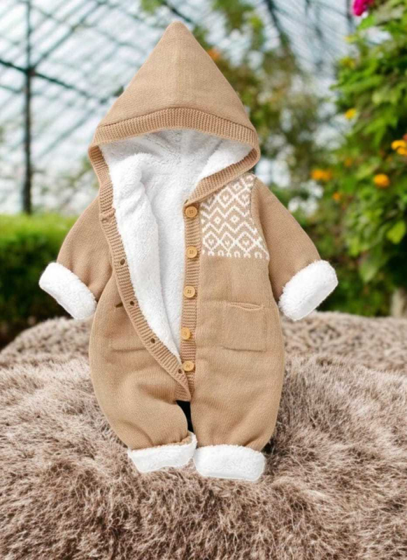 Salopă tricotată dintr-o singură bucată pentru bebeluși, îmbrăcăminte pentru nou-născuți de primăvară și toamnă, lână pentru bebeluși, drăguță, îngroșată și călduroasă