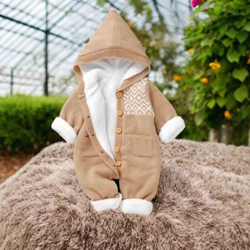 Salopă tricotată dintr-o singură bucată pentru bebeluși, îmbrăcăminte pentru nou-născuți de primăvară și toamnă, lână pentru bebeluși, drăguță, îngroșată și călduroasă