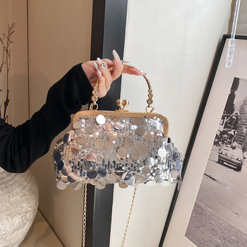 Vakarinė rankinė, vakarinė suknelė, rankinė su blizgučiais, personalizuota, europietiška ir amerikietiška, tarpvalstybinė elektroninė prekyba, retro stiliaus vestuvinė rankinė, rankinė moterims, grandinėlės formos rankinė