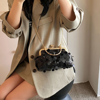 Vakarinė rankinė, vakarinė suknelė, rankinė su blizgučiais, personalizuota, europietiška ir amerikietiška, tarpvalstybinė elektroninė prekyba, retro stiliaus vestuvinė rankinė, rankinė moterims, grandinėlės formos rankinė