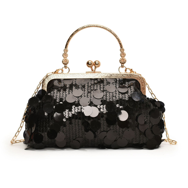 Vakarinė rankinė, vakarinė suknelė, rankinė su blizgučiais, personalizuota, europietiška ir amerikietiška, tarpvalstybinė elektroninė prekyba, retro stiliaus vestuvinė rankinė, rankinė moterims, grandinėlės formos rankinė