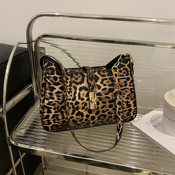 Šių metų populiarus leopardo rašto didelės talpos moteriškas 2024 m. rudens universalus krepšys-maišas-maišas-maišas-maišas-ant pečių grandinėlės
